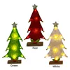 Dekoratif Nesneler Figürinler LED Işıkları Noel Ağacı Dekorasyon Mini Hediye Masaüstü Yapay Standı 33x18 cm Festivali Masa Malzemeleri Noel