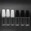 10ML 15ML 20ml 30ml Bottiglia con ago trasparente in PET con contagocce a punta lunga e sottile per accessori per olio E liquido