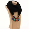 Scarves Fashion Designer Decorative Jewelry Necklace Crystal Beads Pendant Scarf Women Foulard Femme Head Hijab Scarfs