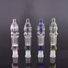 10pcs 유리 유리 오일 버너 Bong Hookahs Titanium 팁과 석영 뱅거 손톱 Dab Straw Oil Rigs가있는 수상관 마른 허브 왁스 연소 세트 워터 파이프 봉