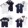 Estate baby pagliaccetti bambini neonato ragazzo abiti firmati ragazzi ragazze plaid o-collo manica corta senza maniche tute pagliaccetto di cotone abbigliamento