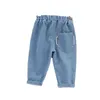 Baby boy luźne dżinsy elastyczny talia miękki ciągnąć na malucha dzieci dżinsowe spodnie wiosna jesień mody casual spodki C0007 G1220
