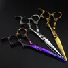 6" hair scissors professional salon hairdressing japanese barber Colorful dragon handle styling 220212