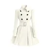 Women's Trench Coats Autumn Winter Vintage Woman Wool Coat Classic Long With Belt Office Lady Casual Business Outwear