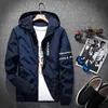 Marka Wiosna Jesień Mężczyźni Cienka Armii Zielona Kurtka Z Kapturem Slim Fit Yong Boy Coat Student Windbreaker 8 Kolor 4XL 211008