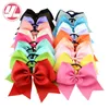 20st 8 tum stora solid cheerleading band bågar grosgrain cheer bow slips med elastiska band flickor gummi hårband vackra huil6592058