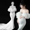 Tulle Shawl Maternity Dresses For Photo Shoot Sexy Fancy Pregnancy Maxi Gown Elegence Long Pregnant Women Photography Props