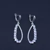 Natuurlijke zilveren kleur sieraden witte CZ sieraden sets voor vrouwen oorbellen hanger ketting oorbellen armband gratis geschenken doos H1022
