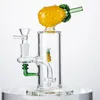 Heady Glass Bong Banana Shape Hookahs Oil Dab Rigs Showerhead Perc Water Pipes 14mm Female Joint Unique Bongs With Bowl Also Sell Pineapple Peach best quality