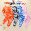 Spädbarn slips färgämne outfits tjejer ruffle långärmad baby romer kläder uppsättning toddler tjejer tutu byxor elastiska spets byxor kostym 061112 189 y2