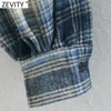 Zevity Femmes Vintage Plaid Manches Chauve-Souris Patchwork Tricot Pull Femme Chic O Cou Faux Deux Pièces Casual Pull Tops S580 210603