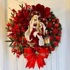 Decoratieve bloemen kransen heilige kerst krans met lichten kerststal Xmas slingers 40 * 40 cm voordeur muur decoraties jaar decor