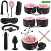 NXYSm bondage Sex Toys Kits for Women Men Erotic Handcuffs Whip toy Anal Plug Adult Bdsm Bondage Set Games SM Products 1126