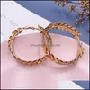 & Hie Jewelrymetal Leaf Hoop Earrings Women Circle Jewelry Hip Hop Punk Fashion Aessories Party Dance Girl Big Earring Student Gift Drop Del