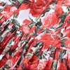 Fashion Designer Runway Ball Gown Dress Summer Women Spaghetti strap Backless Floral Print Cascading Ruffle Beach 210524