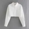 Винтажные женщины стильные белые короткие рубашки летние моды дамы уличные вершины повседневные женские шикарные весовые девушки милые 210527