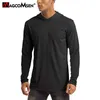 MAGCOMSEN Summer Hooded T-Shirt Men Swimming T Shirt Surfing Rash Guard Long Sleeve UV Sun Protection UPF50 Quick Dry Tee Shirts 210721