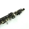 Straight Soprano Saxophone B Flat Black Nckel Plated Professional Musical instrument With Case gloves Accessories5076393