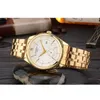 その他の時計他の時計腕時計新しいChenxi Gold Watch Men Watches Analog Dial Wristwatch Male Clock Golden Quartz Wrist Watch Calendal Stainle