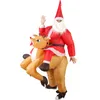 Adult Christmas Costumes Funny Cartoon Doll Santa Claus Costume Reindeer Dress Up Props Riding Deer Santa Claus Inflatable Clothes XD24935