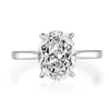 Qyi Real 925 Sterling Silver 5 CT Ring Kvinnor Smycken Vit Simulerad Diamant Ovala Klipp Bröllop Ringar