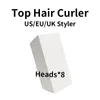 Alta qualidade encrespador de cabelo 8-heads multi-função Device de estilo de cabelo automático secador de ferro curling para cabelo normal EU / UK / US com caixa de presente