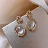 Korean Drop Dangle Earrings For Women Crystal Moon Hollow Earrings Female Wedding Party Jewelry Gift