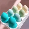 8PCS Makeup Sponge Puff Set Multi-Color Foundation Powder Blush Beauty Sponges Puff Cosmetic Tools With Plastic Storage Box