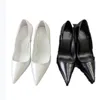 Fashion Trendy Wide Heel High Dress Shoes Sandals Pointed Toe Casual Black White