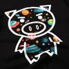 Fashion t-tröjor Streetwear Hip Graffiti Space Pig Tryckt T-shirt Gullig tecknad Tees Män Kvinnor