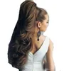 100% Real Remy Human Włosy Ponytail # 1B Naturalny Kolor Indian Virgin Nieprzetworzone Klips w Ponytail Ciała Wave Extensions 180g