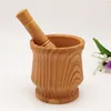 Wooden Grain Color Garlic Pepper Grinder Ginge Crusher Bowl Pot Kitchen Tools