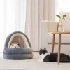 Luxury Cat Cave Bed Microfiber Indoor Pet Tent Warm Soft Cushion Cozy House Sleeping Beds Nest for Cats Kitty Small Medium Dogs 210722