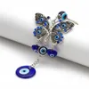 Butterfly breloki pierścionki Evil Eye Charms szklany brelok Fit kobiety dekoracja torba do domu brelok do kluczyków do samochodu biżuteria akcesoria