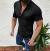 Mäns Casual Shirts Incerun Mode Business Men Shirt Bomull Kortärmad Slim Fit Henley Collar Social sommar Chic Blouse Camisa 2021