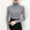 Bonjean Winter Sticked Jumper Turtleneck Toppar Pullovers Casual Sweater Shirt Långärmad Tight Sweater Girls Korean 210914