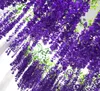 Многоцветная густая глициния цветок искусственный шелковый виноградный 110см элегантный ротанг для сада дома свадебное украшение