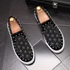 Stud Punk Loafers Designer Rivets Slip Slip Style Men Moda Ayakkabıları 817 Fashi 504