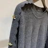 Frauen Gestrickte Pullover Longneck Oneck Solide Metall Ring Dekorative Herbst und Winter Weibliche Pull T200113