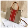 HBP Non- Women's briefcase ol professional business commuting stripe simple square canvas bag single shoulder sport.0018