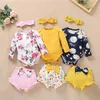 Flower Baby Suit Abbigliamento Primavera Estate Abbigliamento Ragazza Kid Top + Short 2 pezzi 210528