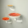 Mushroom Hanging Shelf Soap Dishes Bathroom Shelves Creative home storage mushroom wall hanger resin crafts