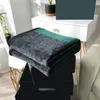 Fashion Striped Black Blankets Designer Letter Jacquard Air Conditioning Blanket Home Portable Shawl for Adult