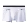 Bolsa de roupa interior dos homens com bolsos calcinha boxer de algodão curto branco cueca cueca calzoncillo escorregar hombres 2021sexy algodão masculino h1214