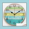 Zegary ścienne dekoracje domowe dekoracje ogrodowe europejski styl kreatywny drewniany zegar kreskówek amerykański vintage cicha nowoczesna dostawa kropli 2021 Uzbui