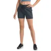 L080 女性スポーツショーツ無地シンチブルドローコードカジュアル衣装女性ヨガショートパンツレディーススポーツウェアガールズエクササイズフィットネスウェア