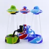 New UFO Silicone Bong Bubbler 8.9'' Water Pipes Hookah Smoking Tobacco Glass Bongs Dabs Rig Silicone Smoking Pipes With Glass Bowl