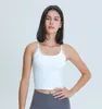 L-97 Débardeurs pour femmes pour entraînements de yoga, fitness, chemises de sport, gilet sexy, séchage rapide, respirant, haut de sport en forme de U, doux, nouveau T-shirt ajusté