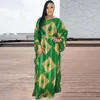 Vêtements ethniques Géométrie Imprimer Dernières 2022 Robes Maxi Africaines Pour Femmes Col Rond Manches Chauve-Souris Robe De Soirée De Vacances Lâche Dames Robes