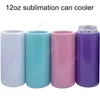 DIY Heat Sublimation Can Cooler 12oz Slim Straight Insulator Blank Double Wall Stainless Steel Vacuum Cooler Gifts SEA WAY DAS183